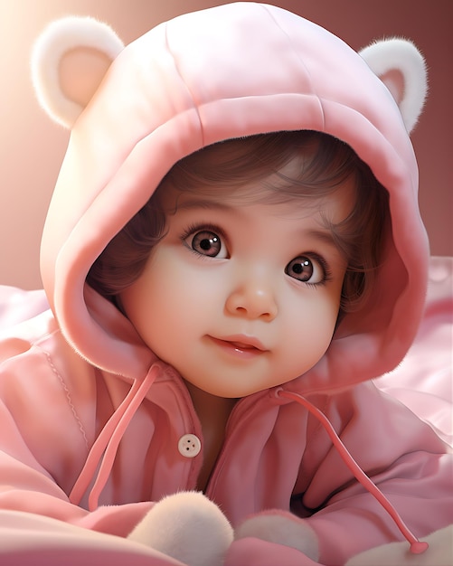귀여운 아기 소녀 HD 벽화