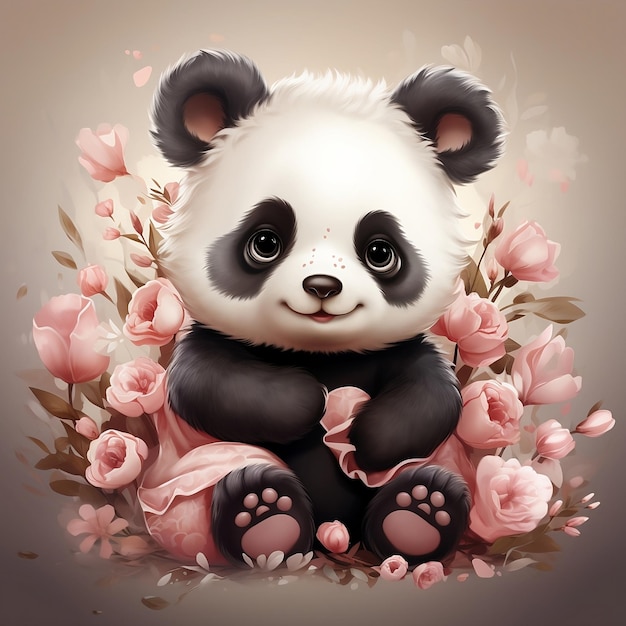 Cute baby girl panda