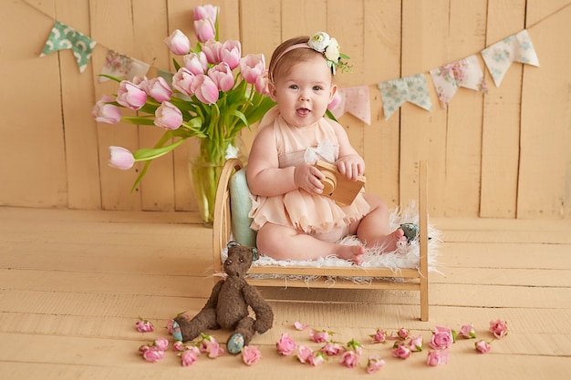 Cute baby girl posing for Mother's Day