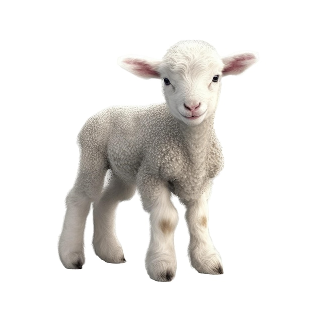 Cute baby lamb Transparent isolated background AI