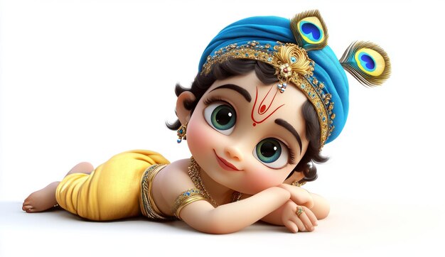 Photo cute baby lord krishna with beautiful eyes
