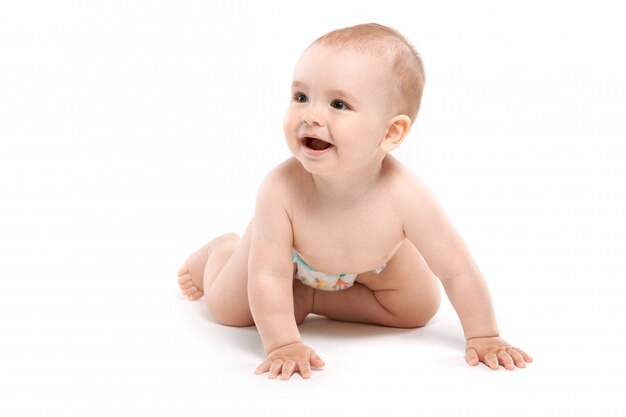 cute baby lying naked