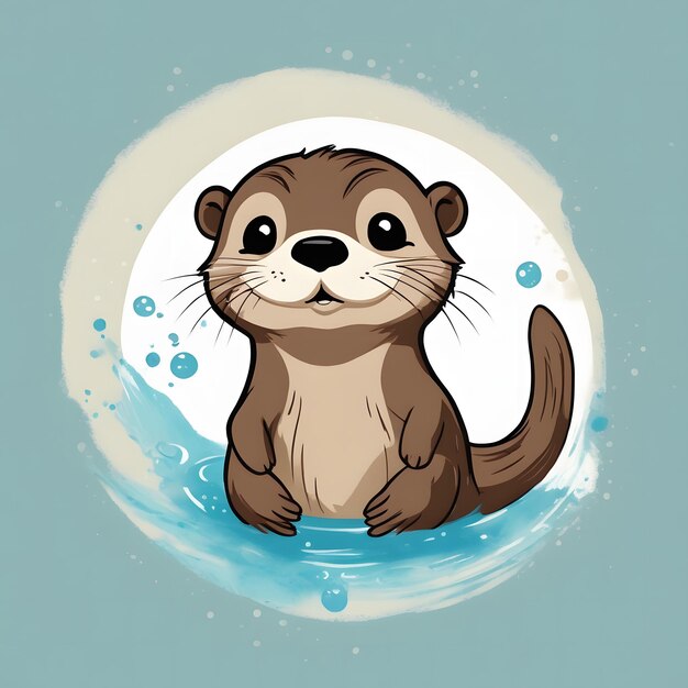 Cute Baby Otter Clipart