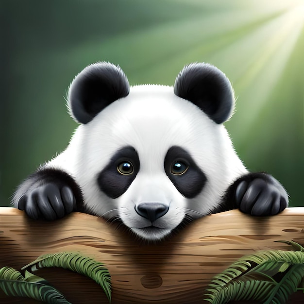Cute baby panda attractive vibrant