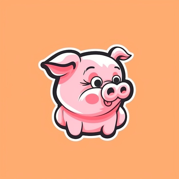 Cute baby pig logo 4