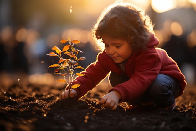 学校のプログラムのための可愛い赤ちゃんの植物の木