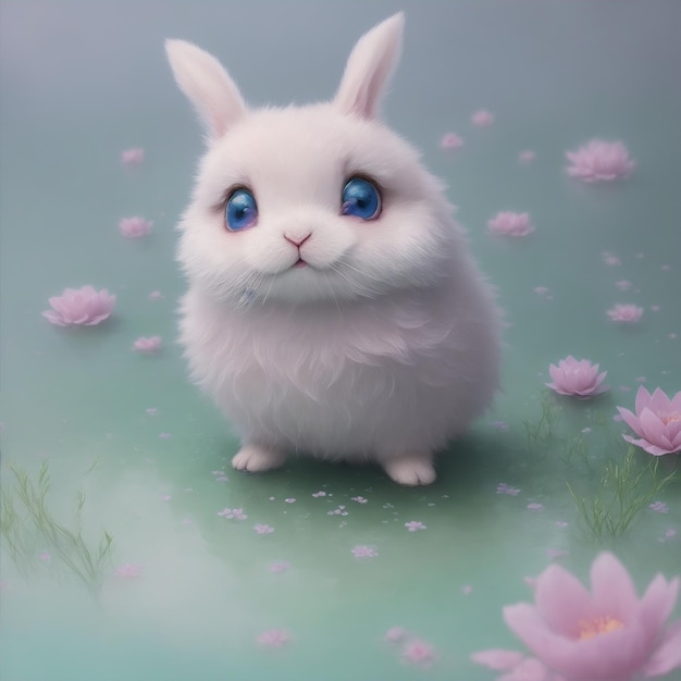 A cute baby rabbit image generated using AI