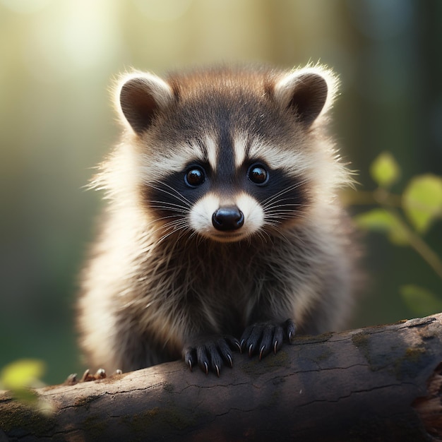 a cute baby Racoon