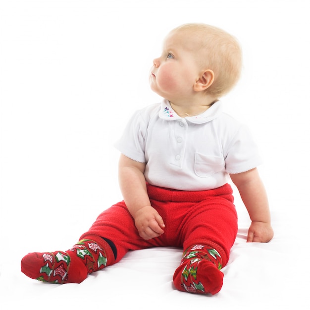 Cute baby in red Shorts