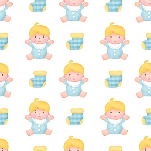 Cute baby shower seamless patterns