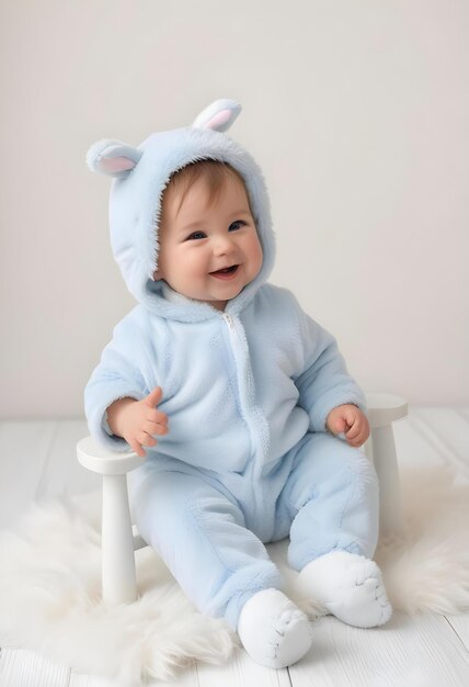 Photo cute baby smiling brightly