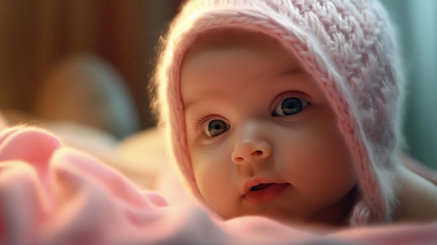 cute baby smiling photo realistic made by generative AI