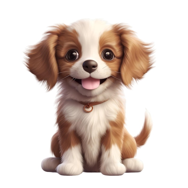 Cute baby smiling puppy Small dog pets Transparent isolated background AI