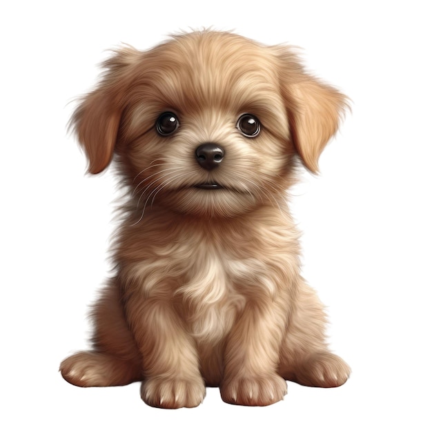 Cute baby smiling puppy Small dog pets Transparent isolated background AI