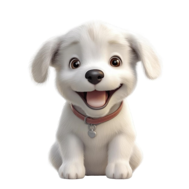 Cute baby smiling puppy Small dog pets Transparent isolated background AI