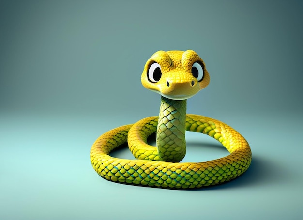 Photo a cute baby snake 3d