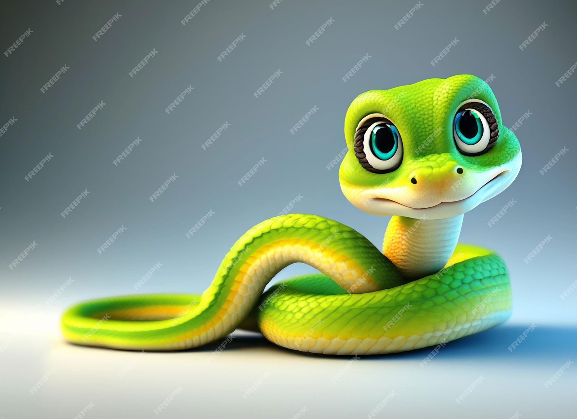 Premium PSD  Cute snake 3d illustration