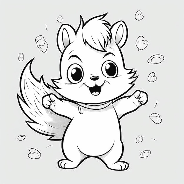 cute baby squirrel coloring page