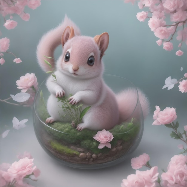 Cute baby squirrel image generated using AI