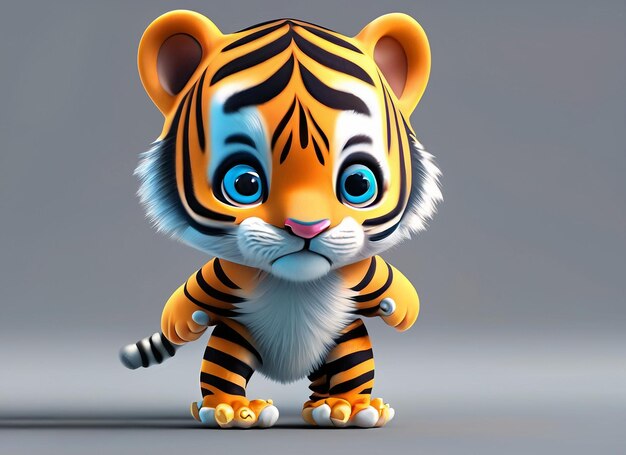 super fofa bebê tigre dentro 3d desenho animado estilo foto, 3d animais ai  de gênero foto 26722198 Foto de stock no Vecteezy