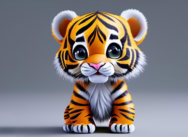 super fofa bebê tigre dentro 3d desenho animado estilo foto, 3d animais ai  de gênero foto 26722198 Foto de stock no Vecteezy