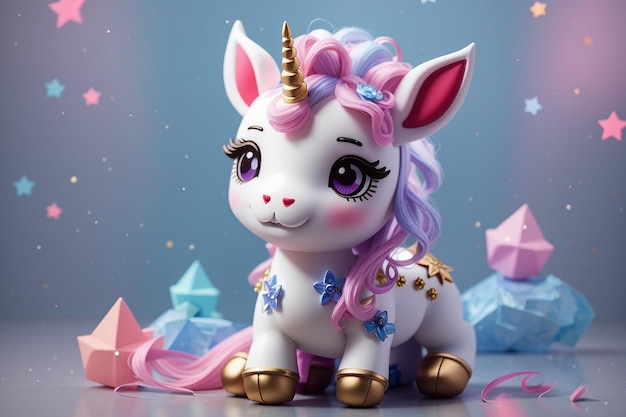 Cute baby unicorn fantasy character