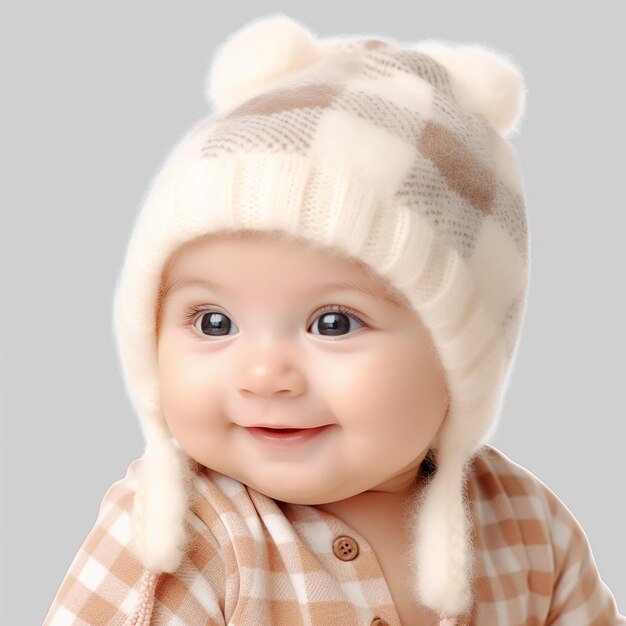 Photo cute baby wear beanie