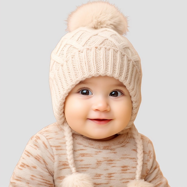 Photo cute baby wear beanie