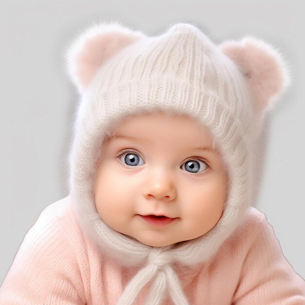 Photo cute baby wear beanie