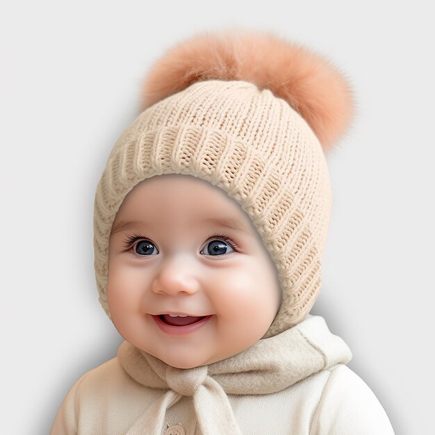 Photo cute baby wear beanie