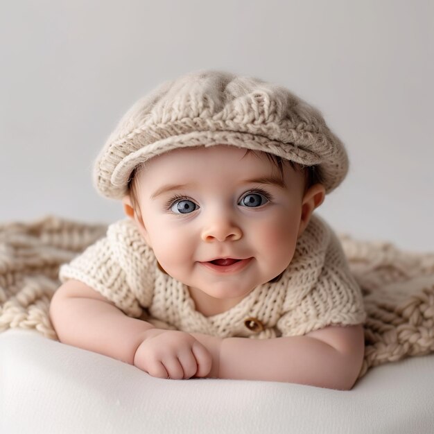 Photo cute baby in white background v 6 job id 31b28fa64114460b86490c0df1369d70