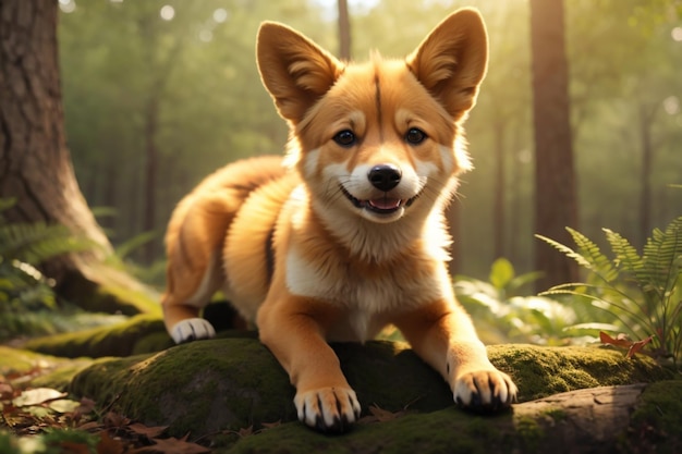 A cute baby wild dog dingo happy animal