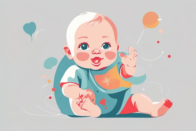 cute baby with balloons