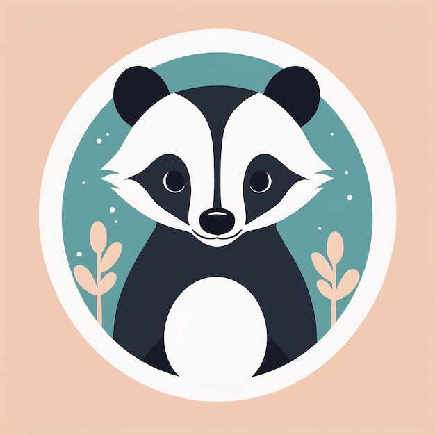 Cute badger cartoon illustration