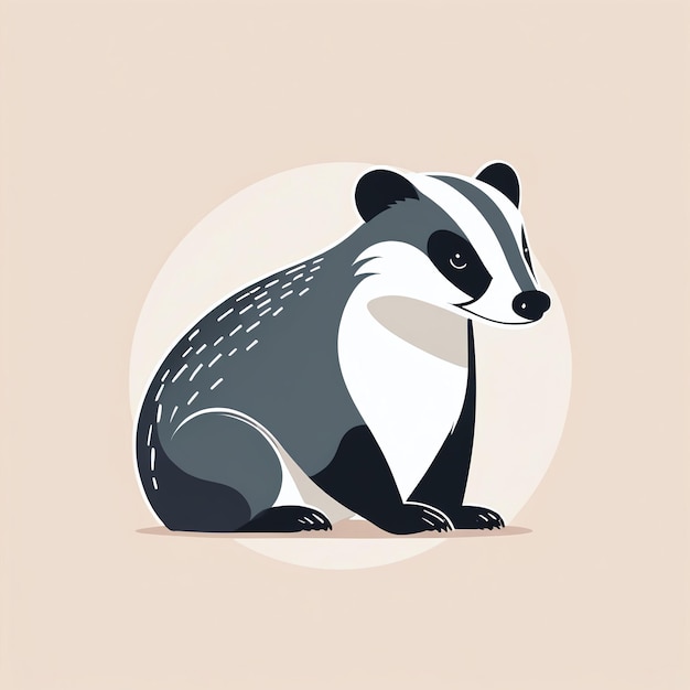 Cute badger cartoon illustration