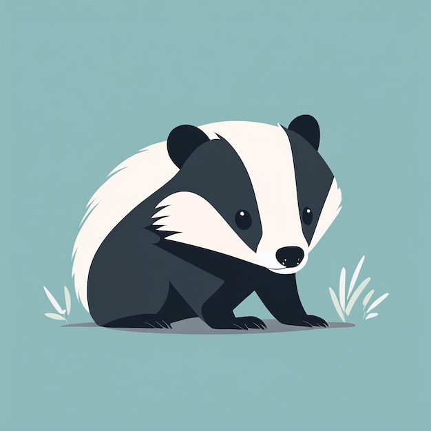 Cute badger cartoon illustration