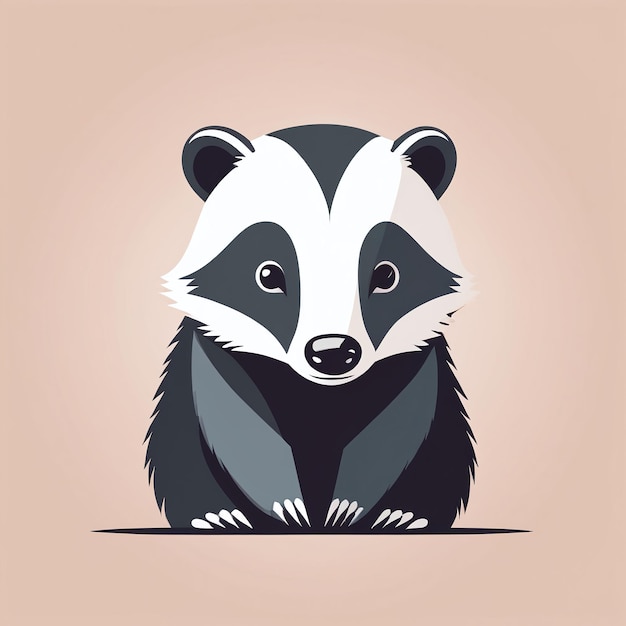 Photo cute badger cartoon illustration