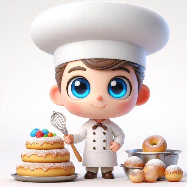 cute baker 3d character