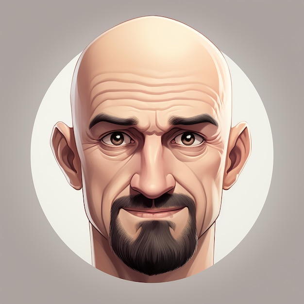 cute bald hair man concept without beard