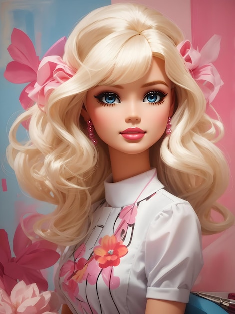 Photo cute barbie painting