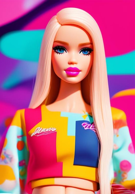 Foto ritratto di una bambola di plastica barbie carina