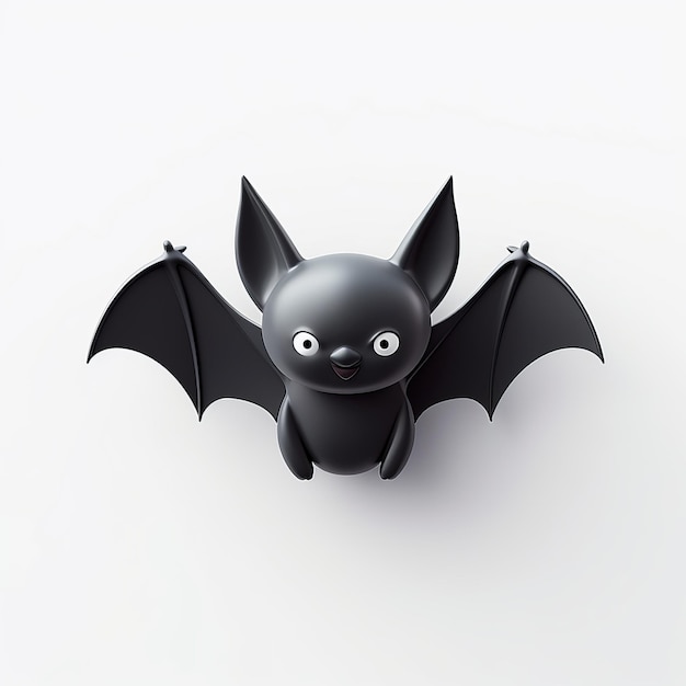 Cute Bat 3d Logo Minimalist Small Scale Painting Style