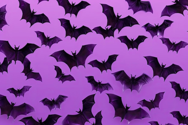 Cute bat simple halloween purple and black generative ai