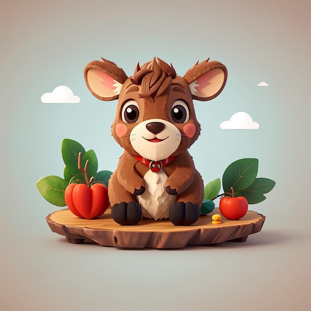 Cute beaf steak sitting cartoon vector icon illustration food nature icon concept isolated flat