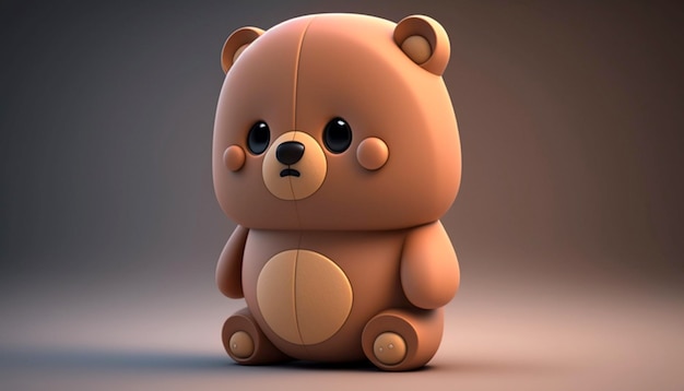 Cute bear cartoon charecterGenerative AI