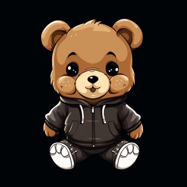 cute bear cartoon illustration vector