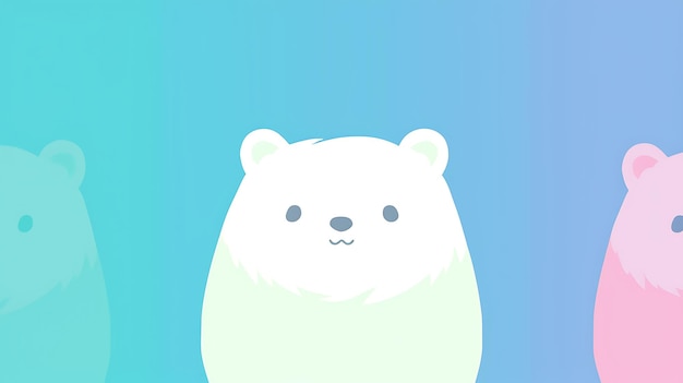 cute bear cartoon pastel background