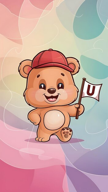 Photo cute bear cartoon vector icon illustration