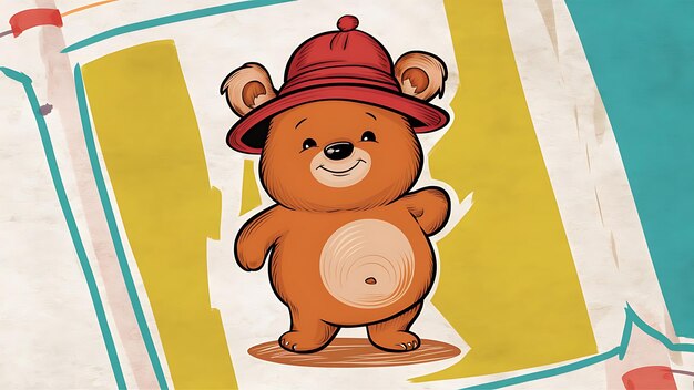 Photo cute bear cartoon vector icon illustration