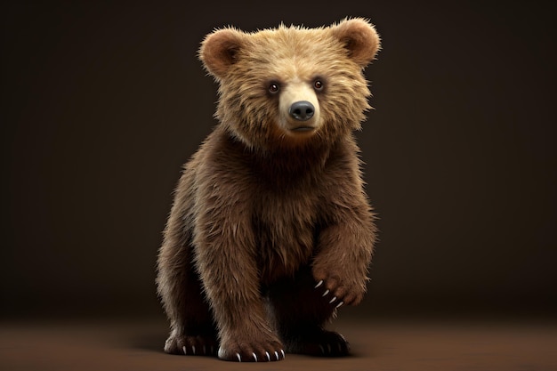 A cute bear in the image showing greeting generative AI